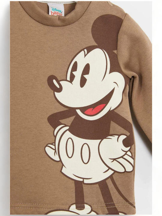 Παιδικό Σετ Φόρμας Καφέ 2τμχ Mickey Mouse