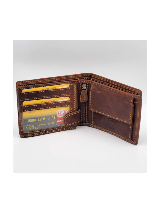 Roberto Moto Men's Leather Wallet with RFID Brown