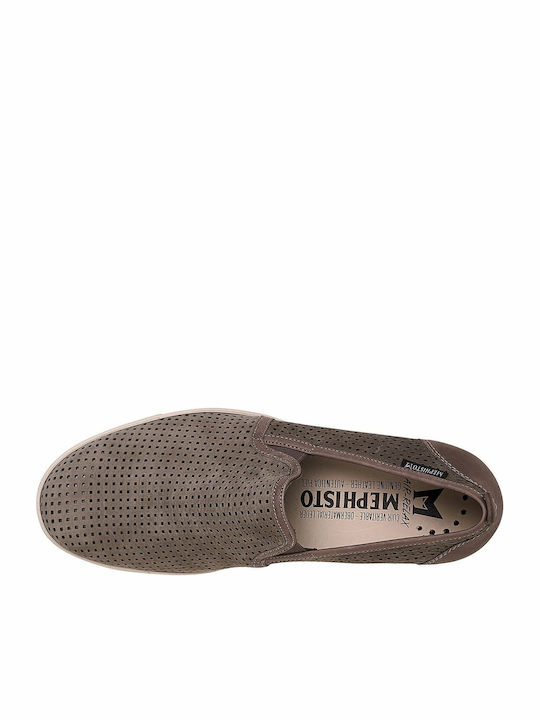 Leder Herren Slip-Ons Gray