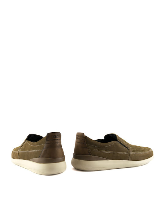 De piele Slip-on-uri pentru bărbați Tabac maro