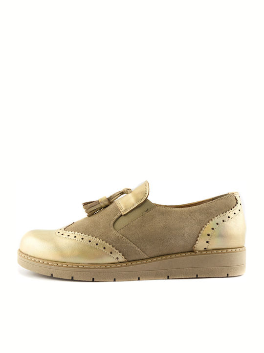 Γυναικεία Oxfords σε Χρυσό Χρώμα