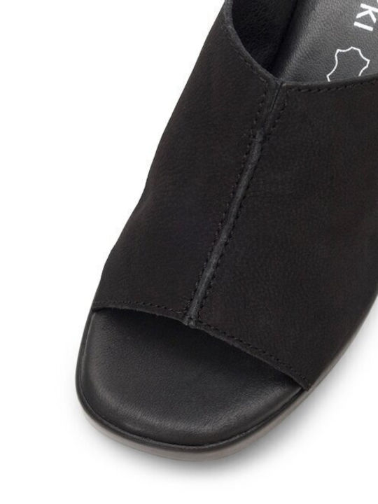 Mules με Χοντρό Ψηλό Τακούνι σε Μαύρο Χρώμα