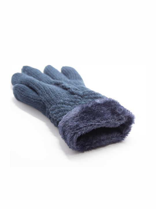 Brims and Trims Women's Knitted Gloves with Fur Black