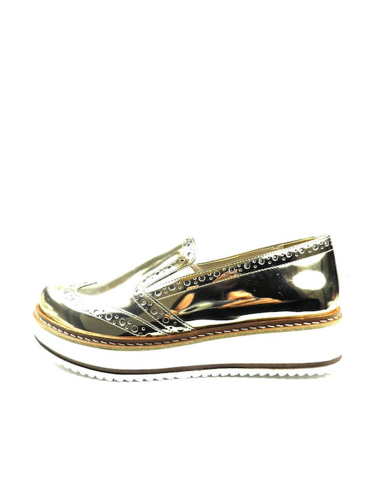 Moods Shoes Damen Mokassins in Gold Farbe