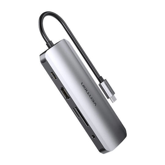 Vention USB-C Docking Station mit HDMI 4K PD Ethernet Gray (TOMHB)