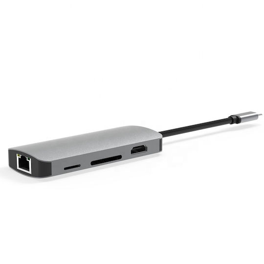 USB-C Docking Station mit HDMI 4K PD Ethernet Gray (0106)