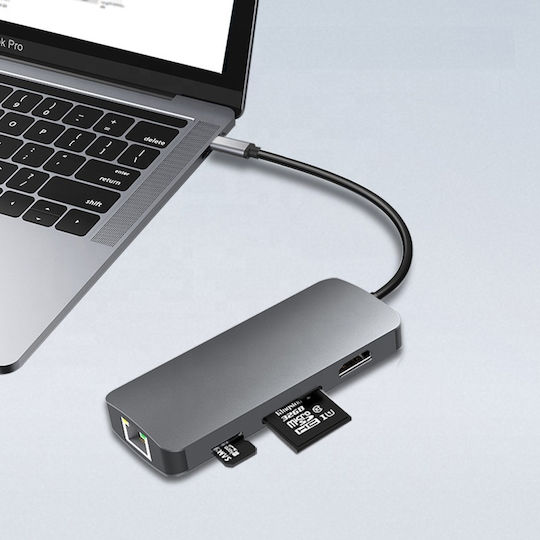 USB-C Docking Station mit HDMI 4K PD Ethernet Gray (0106)