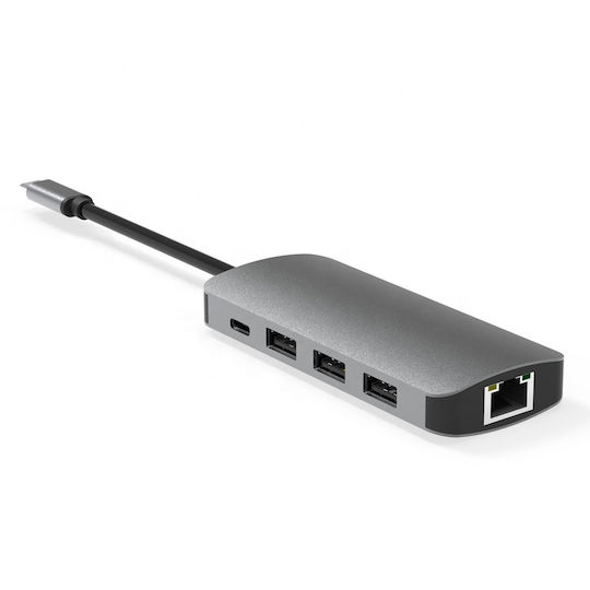 USB-C Docking Station mit HDMI 4K PD Ethernet Gray (0106)