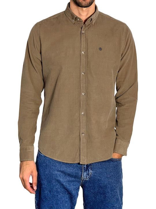 Blue River Men's Shirt Long Sleeve Beige