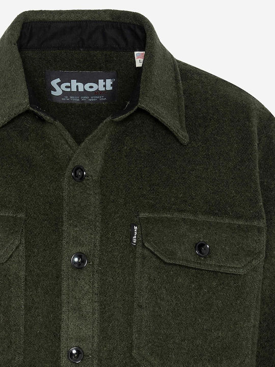 Schott Men's Shirt Long-sleeved DARK KHAKI