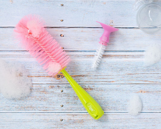 Kiokids Cleaning Brush for Baby Bottles Pink 1pcs