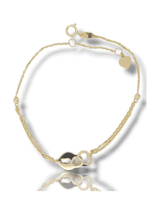 Mentzos Kids Bracelet from Gold 9K with Heart