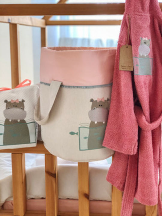 Raison D' Etre Kinder Wäschekorb Baby Girl Hippo Rosa 1Stück