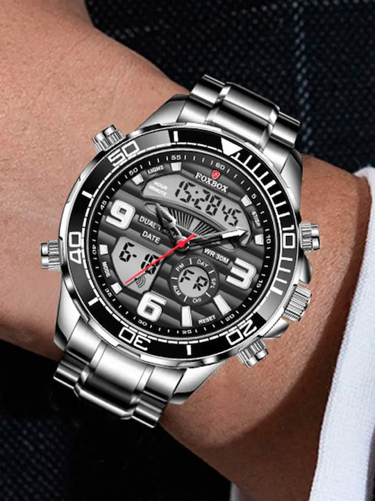 Lige Men's Watch Battery with Silver Metal Bracelet FB0007