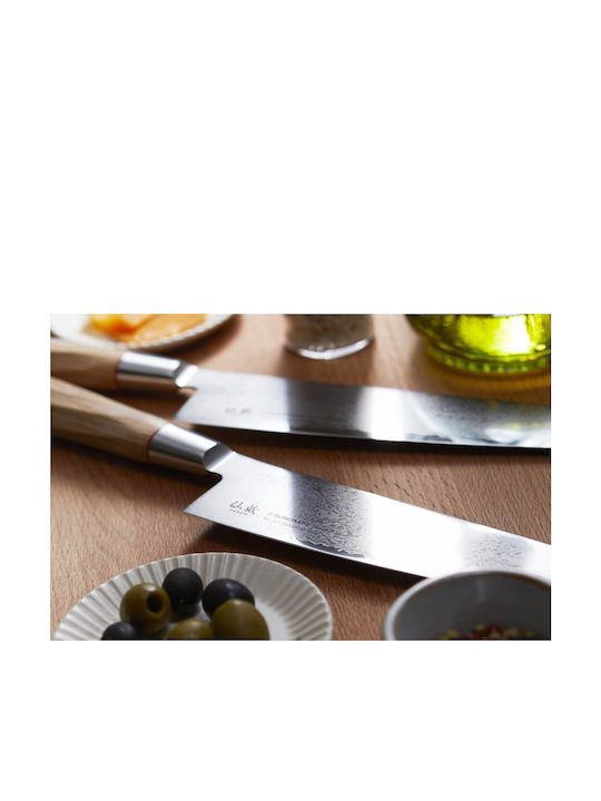 Senzo Suncraft Twisted Octagon Messer Santoku aus Damaststahl 16.7cm