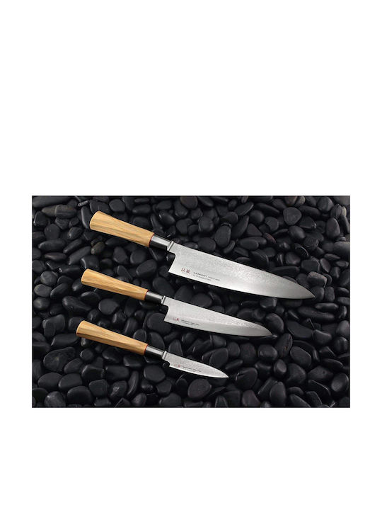 Senzo Suncraft Twisted Octagon Messer Santoku aus Damaststahl 16.7cm