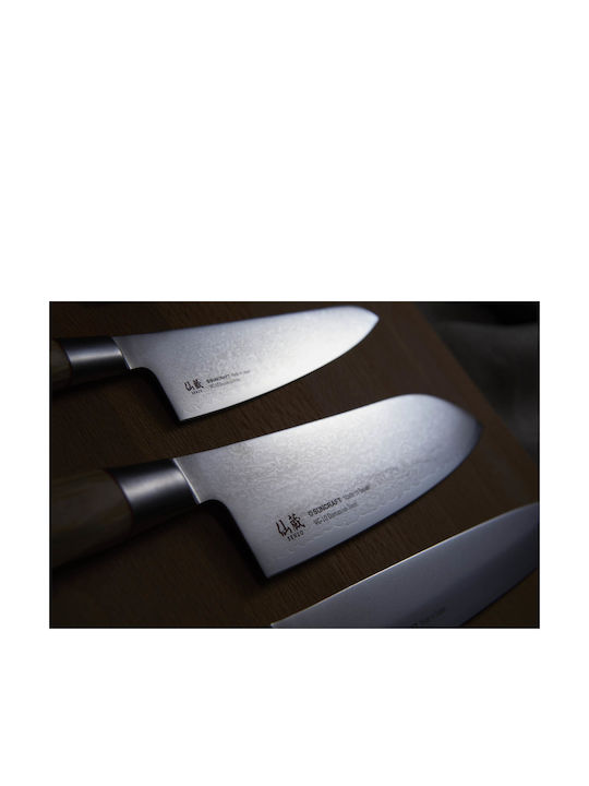 Senzo Suncraft Twisted Octagon Messer Santoku aus Damaststahl 16.7cm