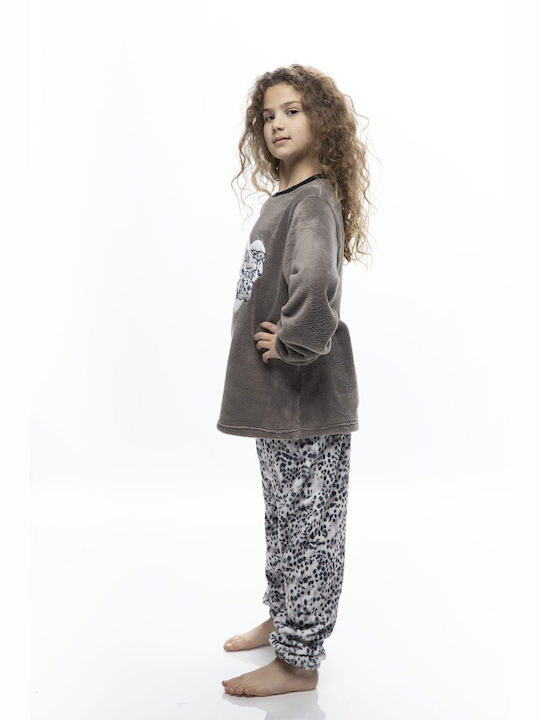 Galaxy Kids Pyjamas Winter Fleece grey