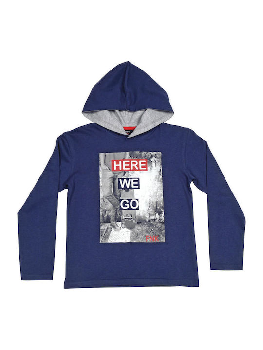 Kinder-Sweatshirt mit Kapuze und Taschen Blau