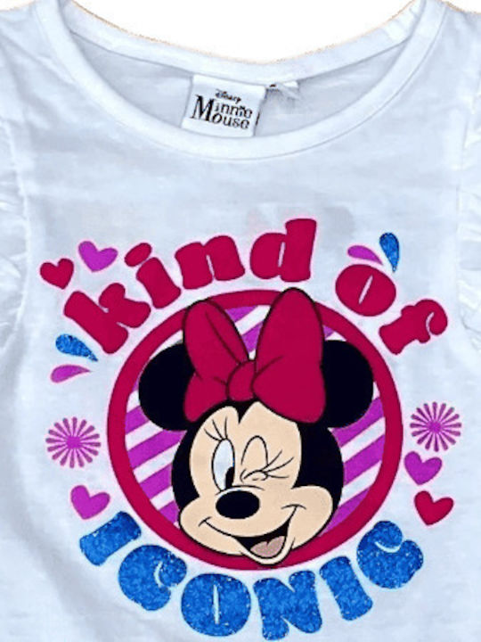 Disney Kids Blouse Short Sleeve White Minnie