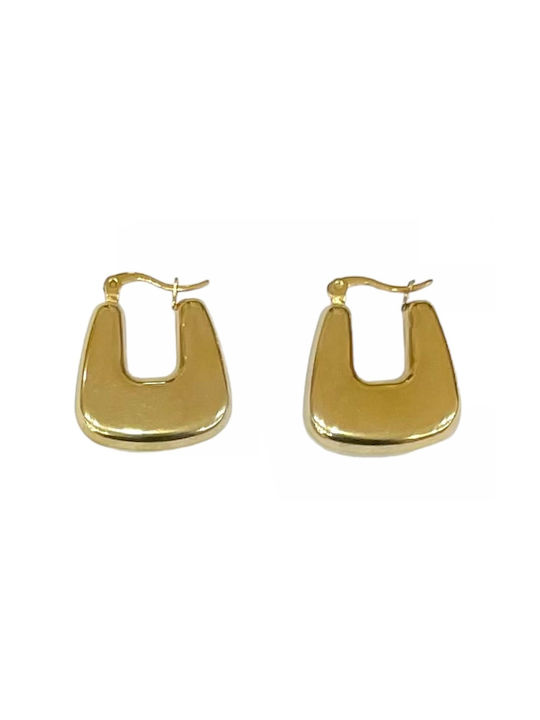 Tatu Moyo Earrings Hoops made of Steel Gold Plated