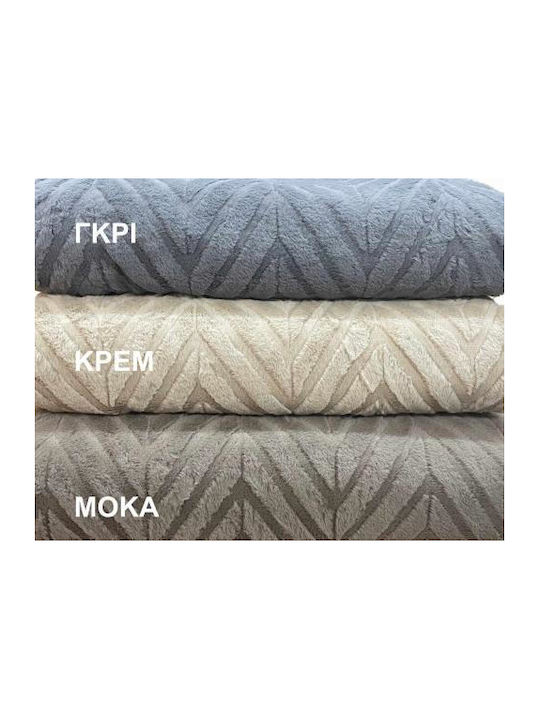 Linea Home Zic Zac Αντιολισθητικό Ριχτάρι Διθέσιου Καναπέ Γούνινο 180x240εκ. Γκρί LH2021864-2