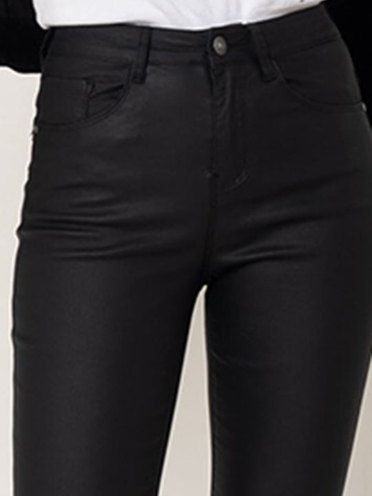 Cuca Women's Jean Trousers Push Up in Skinny Fit Waxed Blackberry