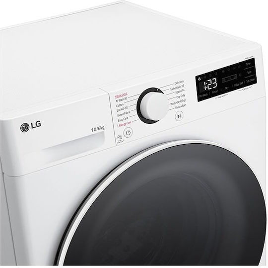 LG Πλυντήριο-Στεγνωτήριο Ρούχων 10kg/6kg Ατμού 1400 Στροφές