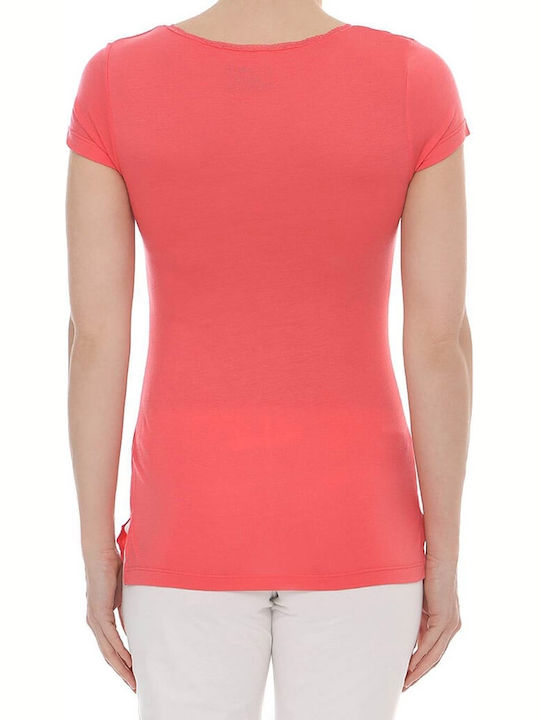 Women's Short Sleeve Shirt Coral