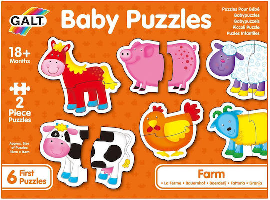 Puzzle Pentru Copii Baby Farm 2 Piese Galt Toys