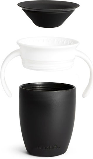 Munchkin Παιδικό Ποτηράκι Miracle 360° Trainer Cup από Πλαστικό Μαύρο 207ml για 6m+