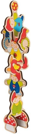 Wooden Kids Peg Puzzle Stand-up Dwarfs for 2+ years+ Years 9pcs Goki