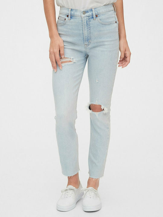 GAP High Waist Women's Jean Trousers with Rips