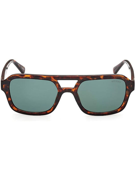 Guess Ochelari de soare cu Maro Broască țestoasă Din plastic Rame și Verde Lentilă GU8259 53N