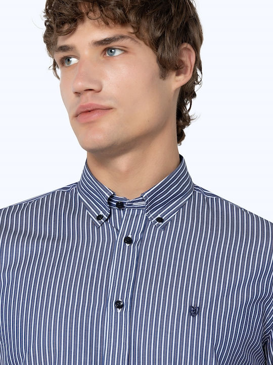 The Bostonians Men's Shirt Long Sleeve Blue