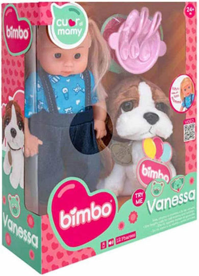 Globo Μωρό Κούκλα Vanessa Καφέ Σκυλάκι για 2+ Ετών 32 εκ.
