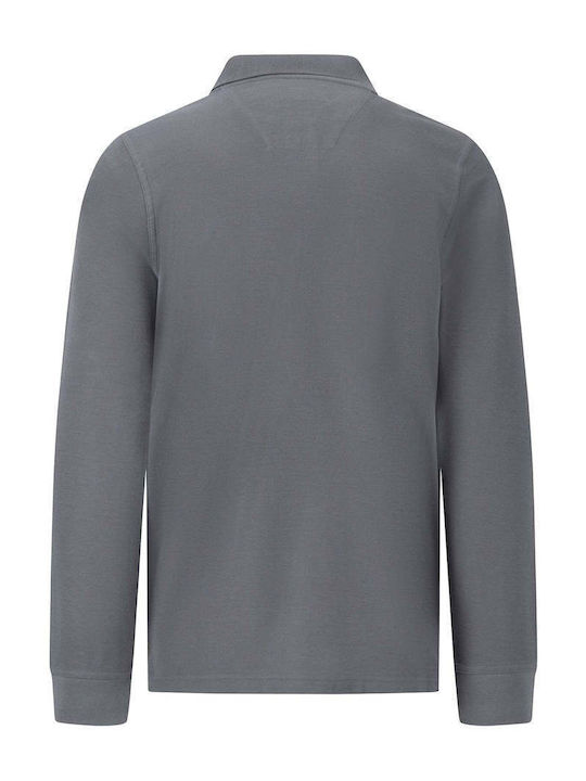 Fynch Hatton Men's Long Sleeve Blouse Polo Gray