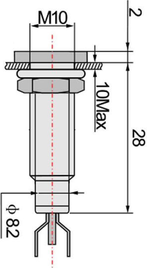 LED Indicator Light Yellow 10 Pieces 02.011.0142
