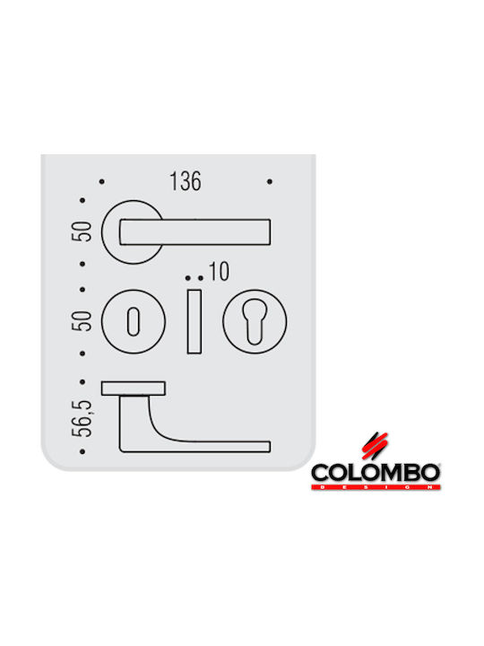 Colombo Design Buton Ușa din mijloc cu Rosette Cromat