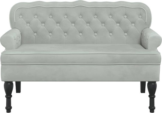 Doppelsitzer Samt Sofa Hellgrau 119,5x64,5x75cm