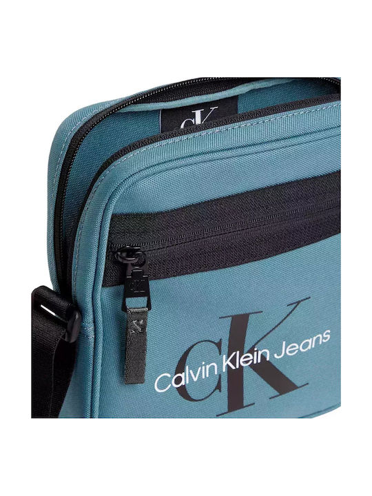 Calvin Klein Leather Men's Bag Shoulder / Crossbody Blue