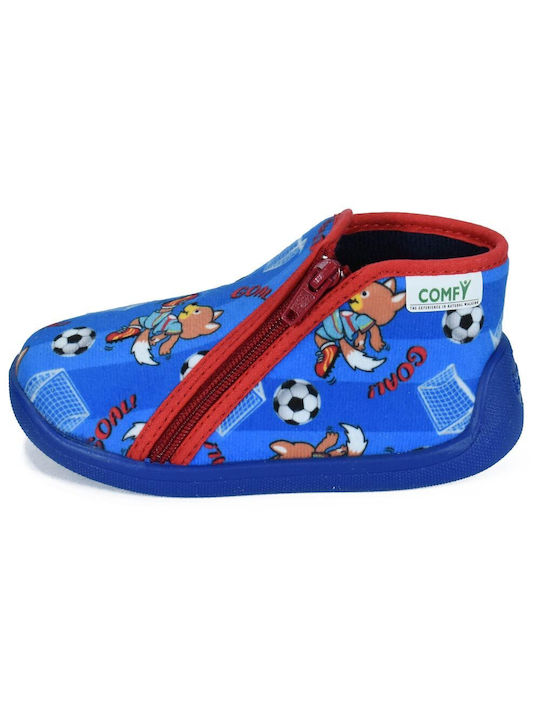 Comfy Kids Slippers Boots Blue