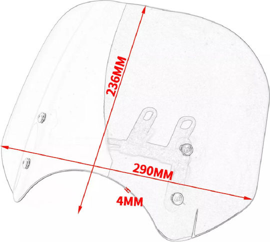 Honda Motorcycle Windshield & Windscreen Tinted Visor for Honda Rebel TZ-2824-BLK