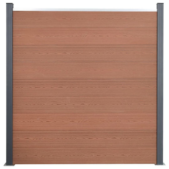 vidaXL Deck Περίφραξης Κήπου από WPC 186x353εκ. Καφέ
