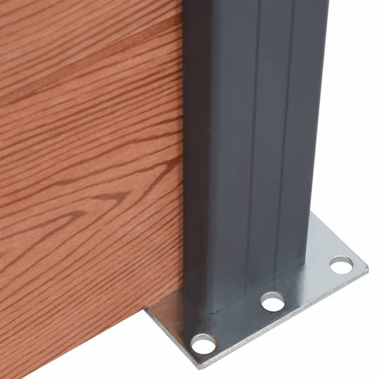 vidaXL Deck Περίφραξης Κήπου από WPC 186x353εκ. Καφέ