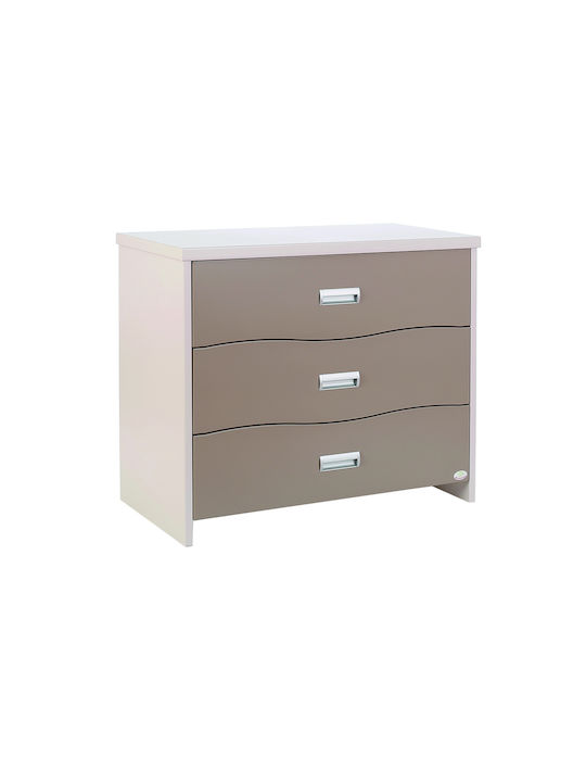 Bellatrix Dulap cu Sertare pentru Bebeluși cu 3 Sertare Maro 105x55x90cm