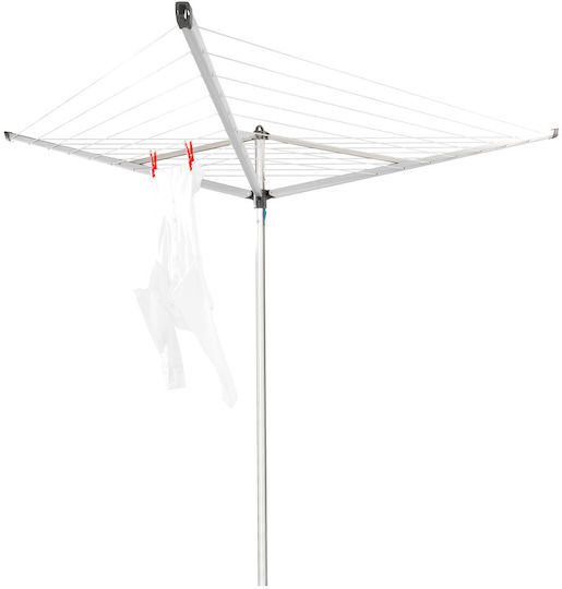 Brabantia Essential Folding Floor Clothes Drying Rack for Garden Made of Aluminum with 30m Hanging Length