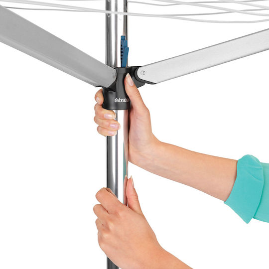 Brabantia Essential Folding Floor Clothes Drying Rack for Garden Made of Aluminum with 30m Hanging Length