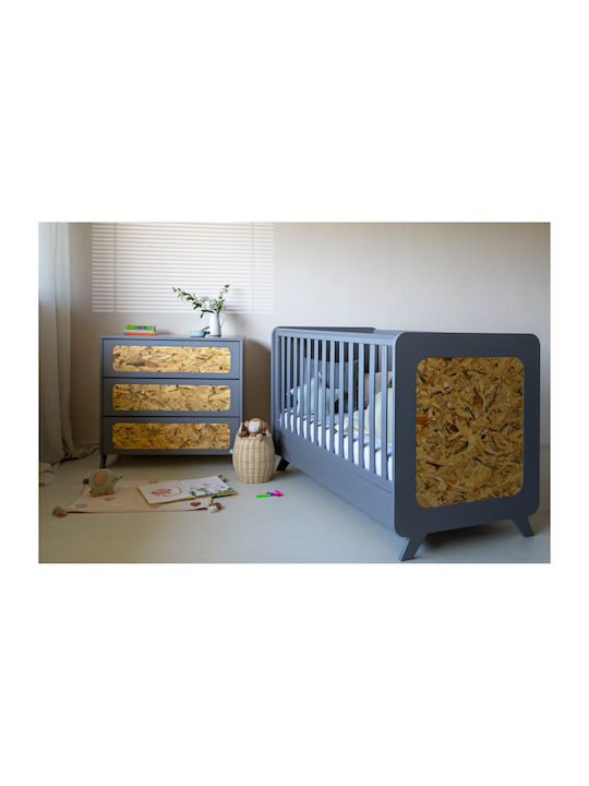 Dulap cu Sertare pentru Bebeluși cu 3 Sertare Maro 100x55x90cm