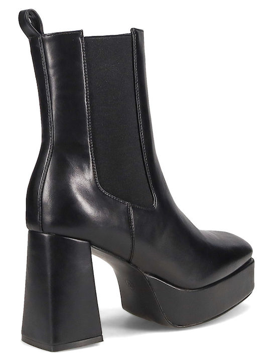 Women's Chelsea Ankle Boots with High Heel Black